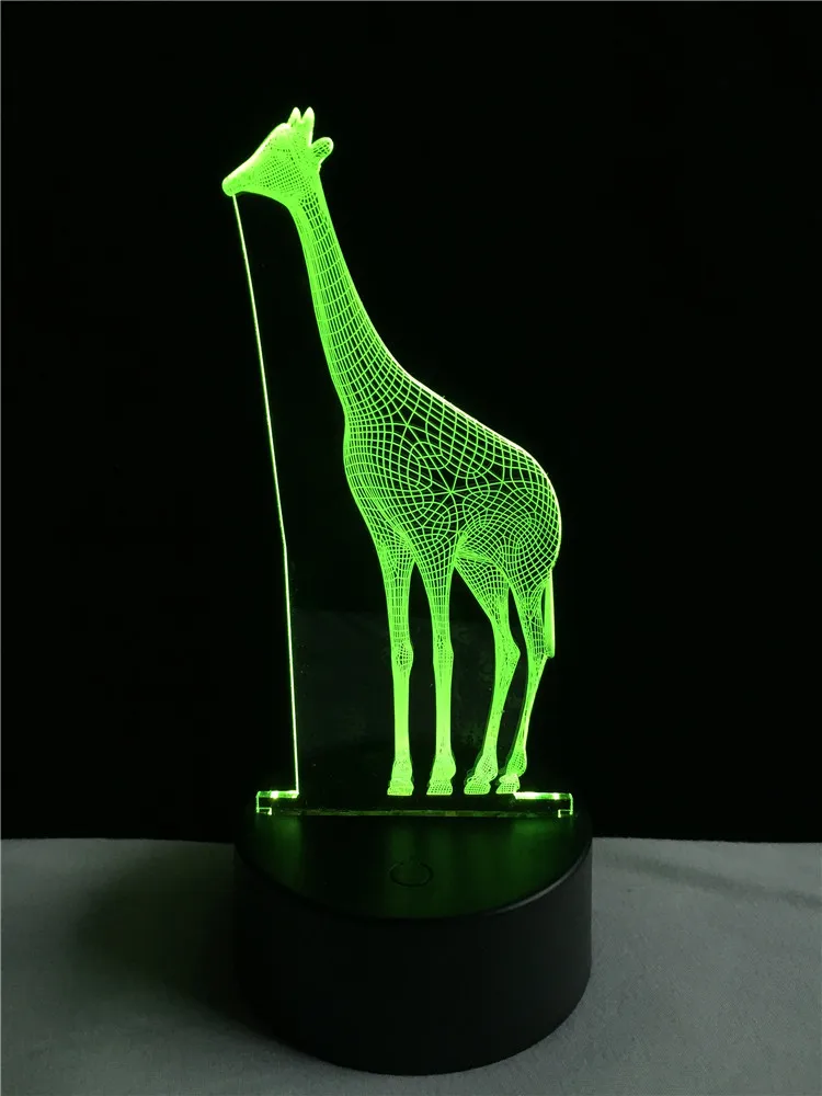 GAOPIN Животные Жираф 3D лампа светильник RGB светодиодный USB Настроение Ночной