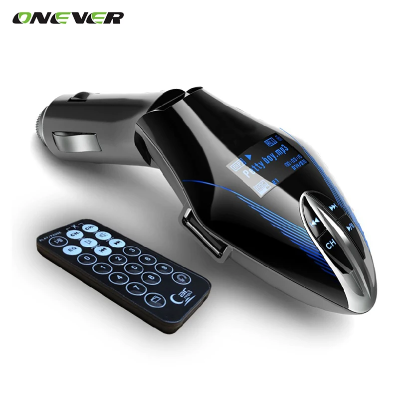 Onever, беспроводной fm-передатчик, Автомобильный MP3-плеер, 3 цвета, ЖК-экран, автомобильный аудио mp3 музыкальный плеер, fm-модулятор с пультом дистанционного управления