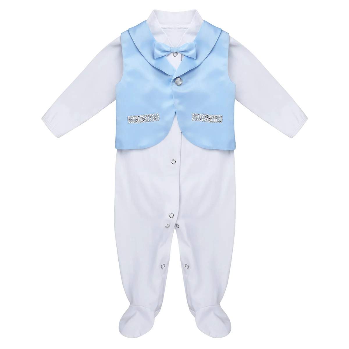 Наряд для новорожденных мальчиков в джентльменском стиле с длинными рукавами и