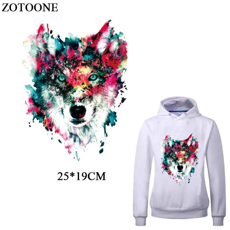 ZOTOONE многоцветные нашивки с изображением волка для одежды утюжок переноса новый