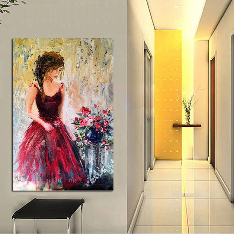 Ручная роспись Современный художественный нож картина маслом романтическая