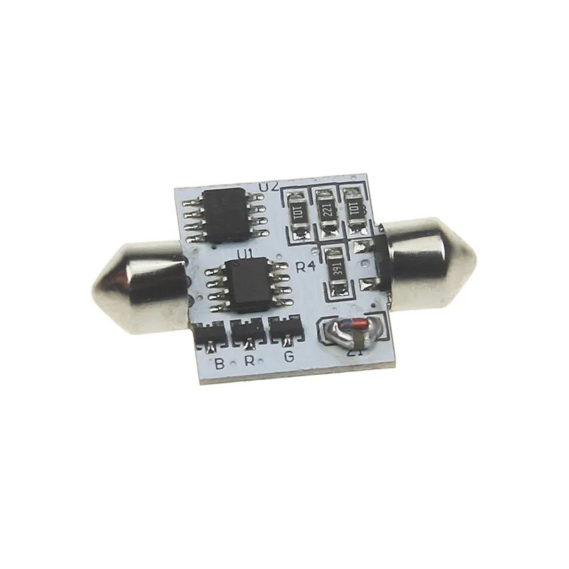 2 шт. RGB 5050 6 SMD гирлянда 31 мм Светодиодная купольная лампа Авто Дистанционное