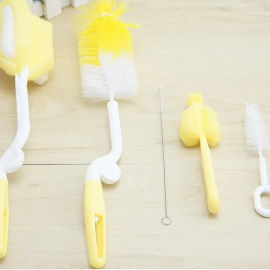 5 шт./компл. ершом Пластик Стекло молока воды инструмент для очистки губки чистки бэби бутылочка кормления