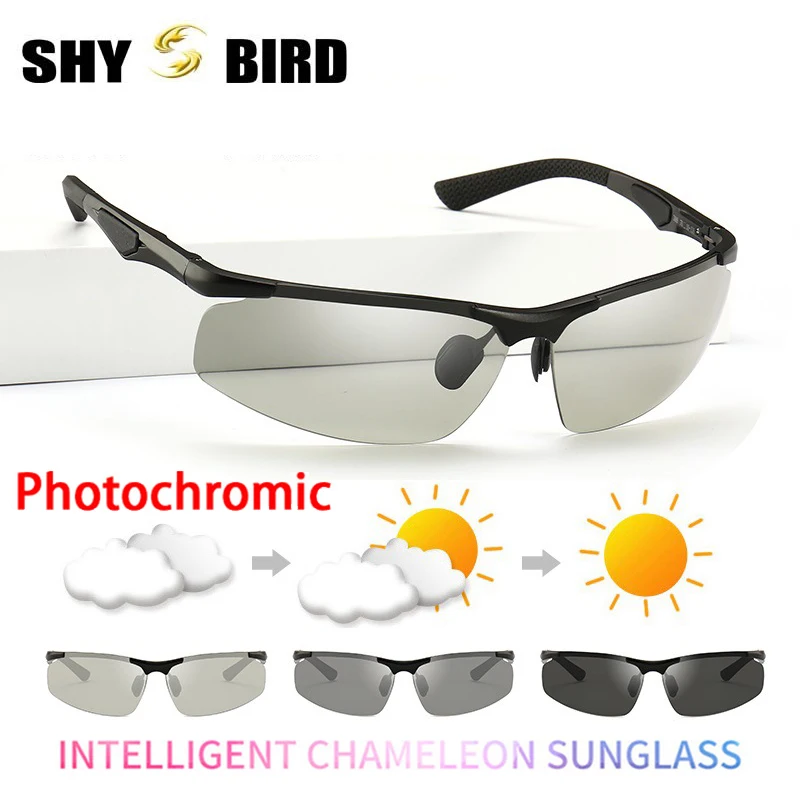 SHYBIRD мужские фотохромные солнцезащитные очки поляризованные очки-хамелеоны мужские Меняющие цвет солнцезащитные очки День ночного видения вождения очки