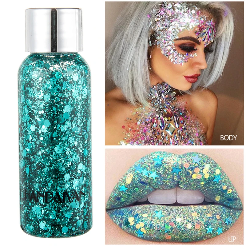 Голографический блеск для тела праздничный макияж блестящий гель лица губ крем