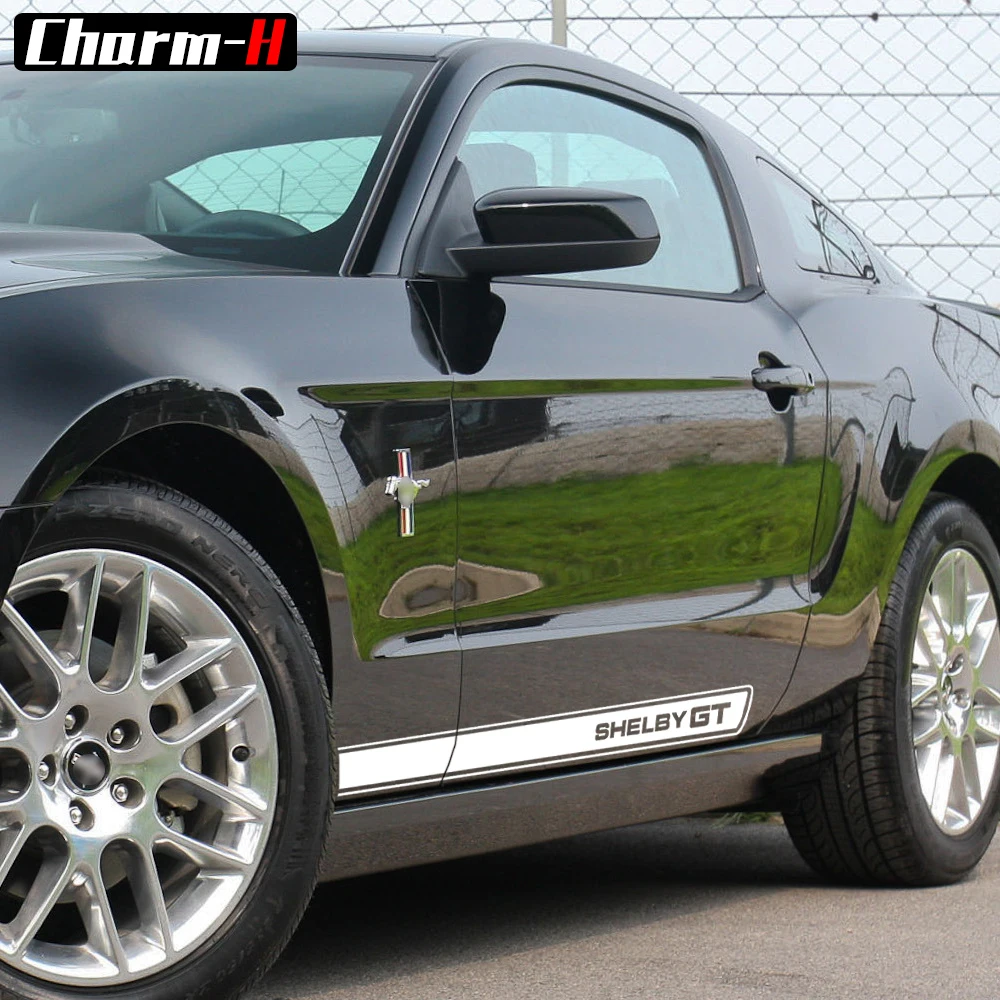 SHELBYGT графические боковые рокер в полоску для Ford Mustang 2015 2016 2017 виниловая наклейка