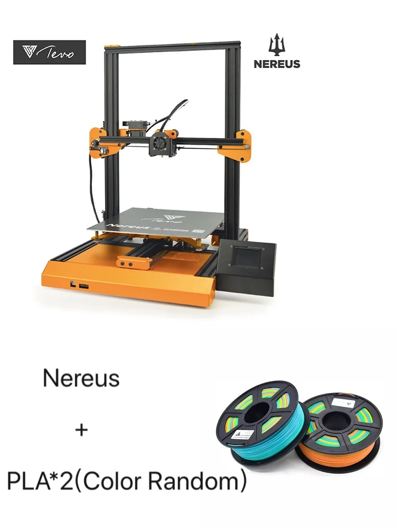 Nereus PLA 2 TEVO Nereus 3d принтер размер 320*320*400 мм WiFi управление и красочный сенсорный экран металлический предварительно собранный Impressora 3D комплект - Цвет: Nereus PLA 2