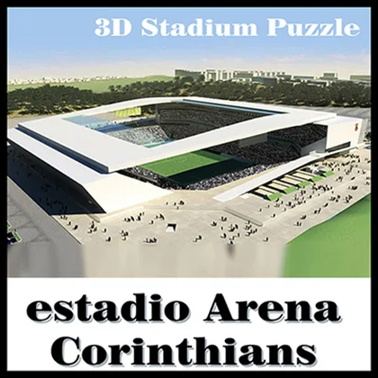 corinthians 3D модель головоломки настоящая Фотография здания игрушечные лошадки бумага satdium Soccerfootball сувенир для взрослых diy Рождество Хэллоуин подарок на день рожден - Цвет: corinthians