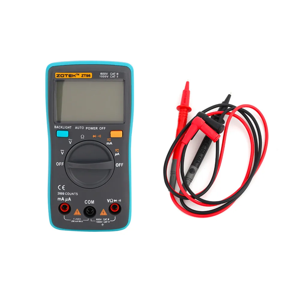 ZT98 Universal Automatic Electric LCD Digital Display Multimeter Voltmeter Ammeter AC DC Measurement Tool (Russian Warehouse) |