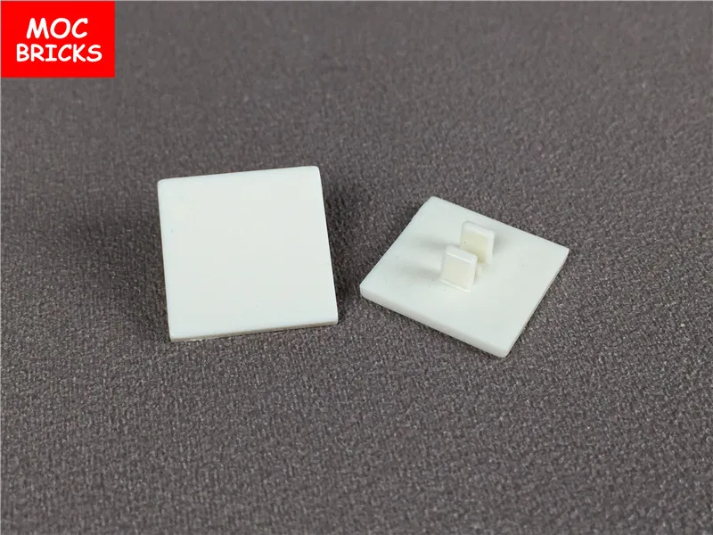 10 шт./лот MOC кирпичи белый дорожный знак клипса 2x2 квадратный подходит для 30258