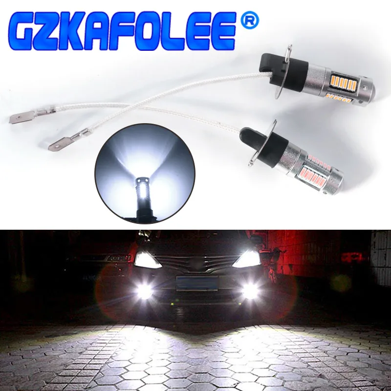 

Gzkafolee 2PCS Car Headlight Bulbs lamp h3 led bulb Fog light White purple 30 SDM 4014 Chip 1000LM 10W
