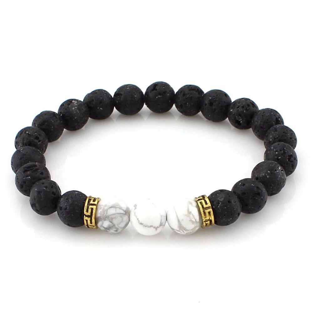 8mm Volcanic Stone Beads Bracelet For Women Men Strand Bracelets Handmade Elasticity Charm Jewelry Gift | Украшения и аксессуары