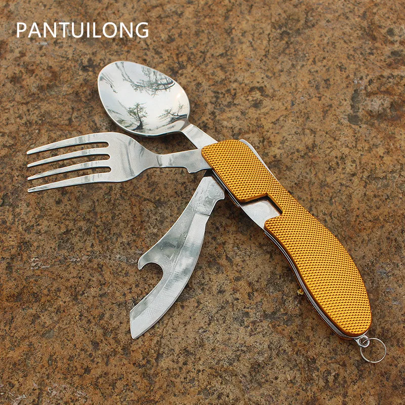 Многофункциональный складной нож для кемпинга вилка и веселая ложка