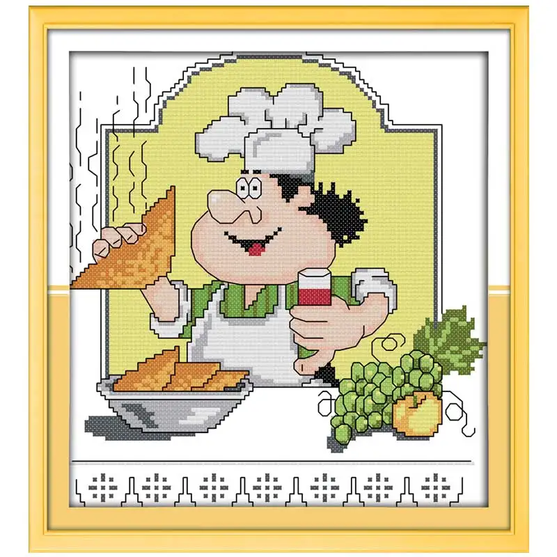 Cook Humor chef Счетный Набор для вышивания крестиком 11CT 14CT Набор для вышивания крестиком оптом DIY Набор для вышивания крестиком из мультфильма рукоделие - Цвет: C916