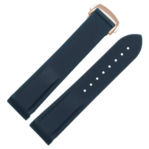 Dark blue B Силиконовый ремешок для часов сменный мужской Т-образный ремешок, резиновый спортивный ремешок 20 22 мм для Omega Hippocampus, Мужская серия "Космос океан" - Цвет ремешка: Dark blue B
