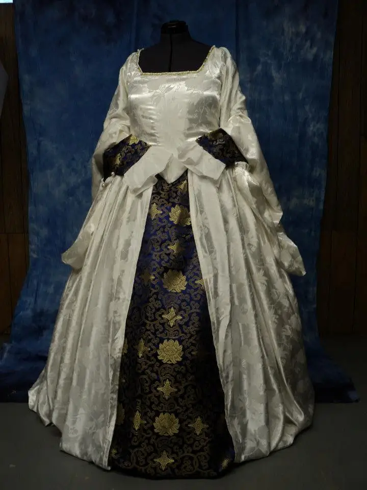 Queen Anne Boleyn white Renaissance Faire dress wedding Tudor Court cosplay costume ball gown for women | Тематическая одежда и