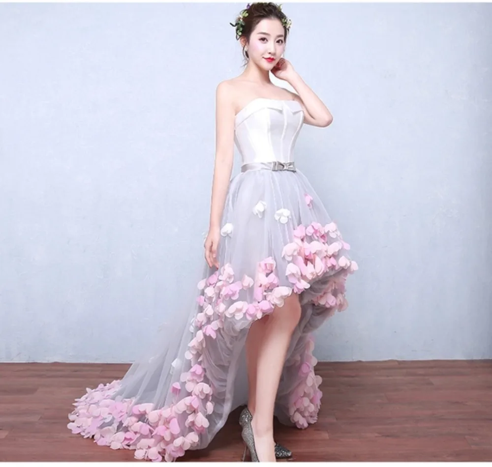 Женское вечернее платье без рукавов кружевное с цветочным кружевом спереди и