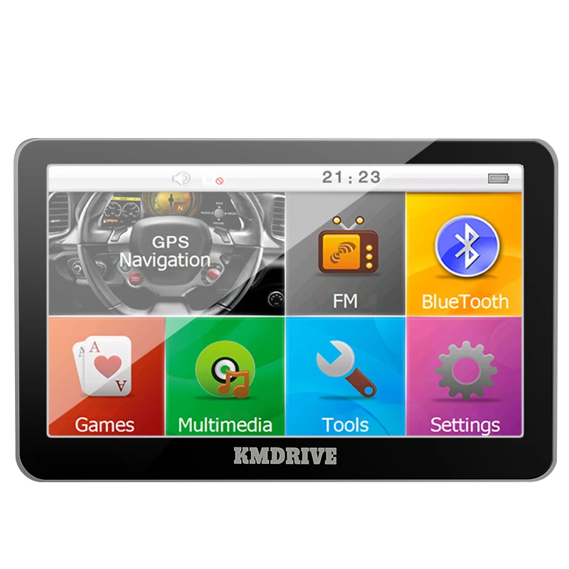 Сенсорный автомобильный gps-навигатор KMDRIVE 7 дюймов Sat Nav fm-передатчик Bluetooth