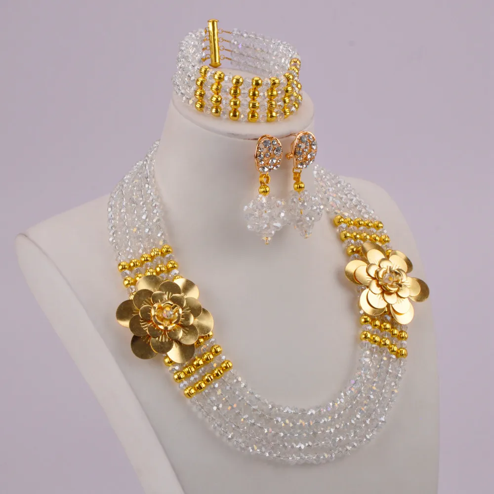 Transparent Clear AB African Beads Jewelry Set Crystal Nigerian Wedding Party Sets 5LDH15 | Украшения и аксессуары