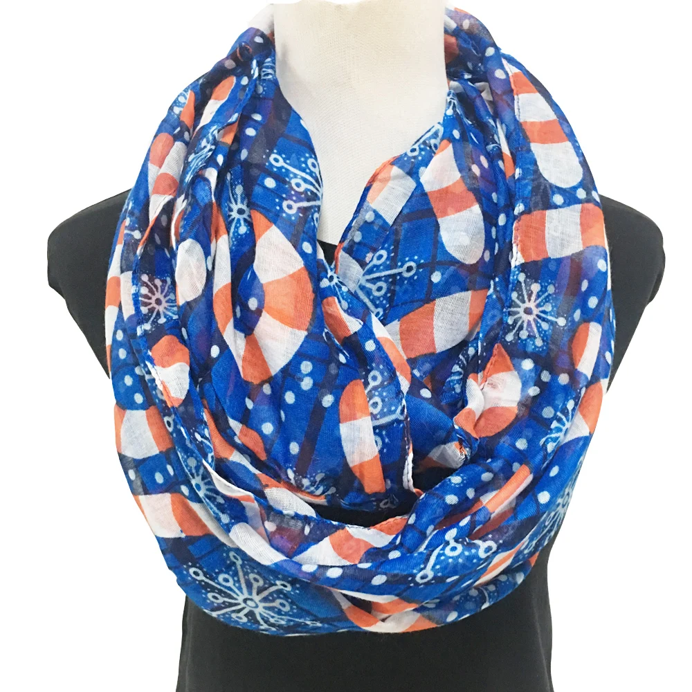 

Lightweight Fashion Infinity Scarf For Women Christmas Gifts Print Polyester Winter Warm Soft Ring Loop Scarves 180*90cm