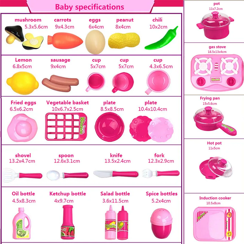 Classic Cooking Toys For Children 33PCS Pretend Play Cutting Food Set Kids Kitchen | Игрушки и хобби