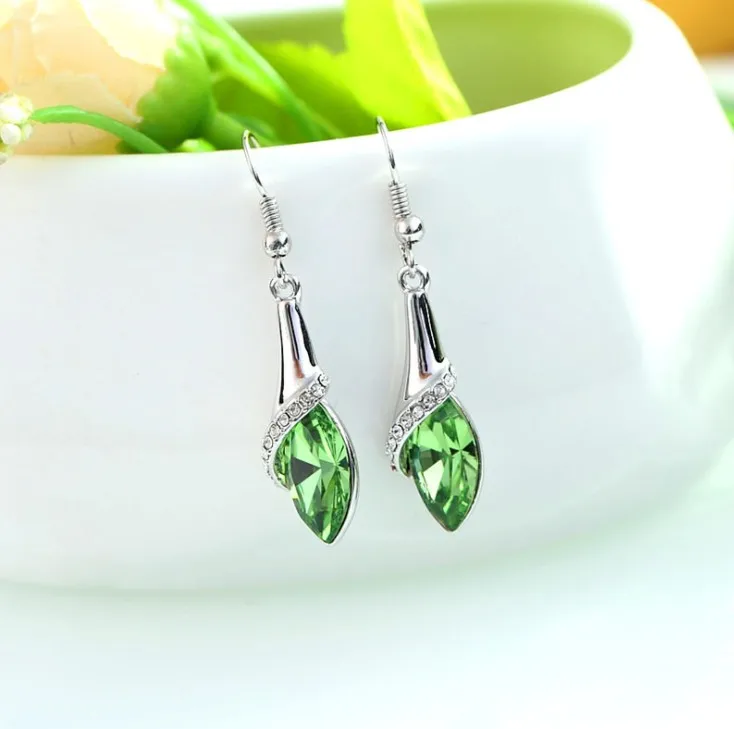 Женские серьги капельки из серебра 2020 пробы с кристаллами|crystal earrings|crystal earrings