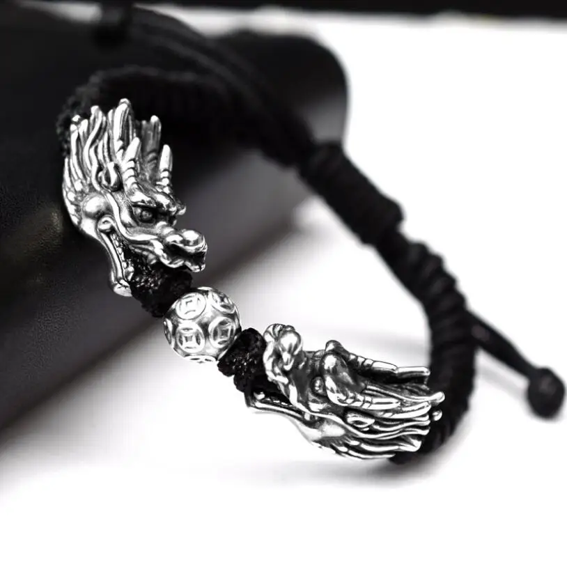 Handmade 999 Silver Dragon Bracelet Pure Power Beads Good Luck | Украшения и аксессуары
