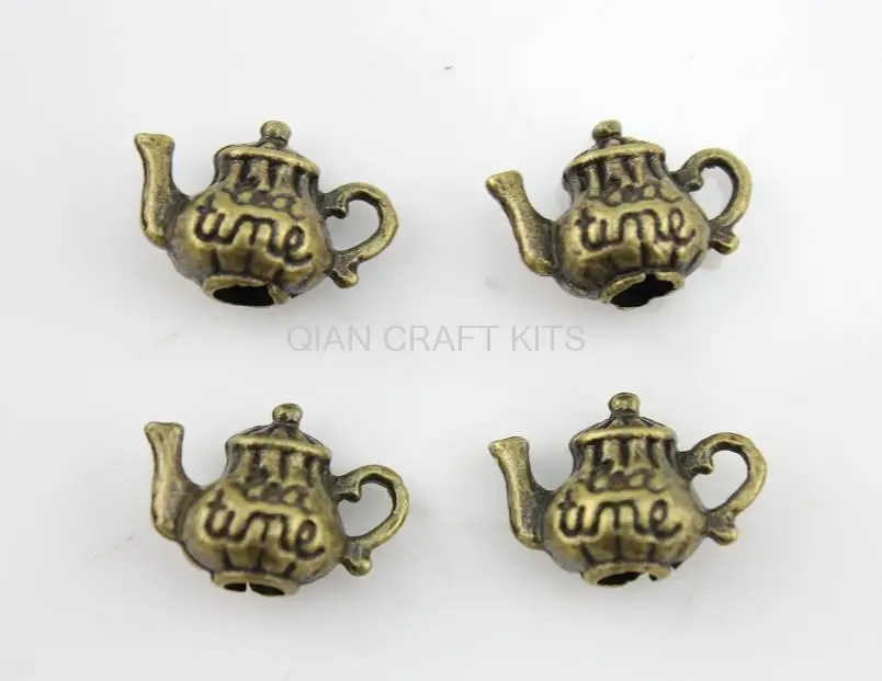 

set of 50 pcs teapot tea time antique bronze zinc alloy pendant, charm, drops for diy 16X12mm/AY0114