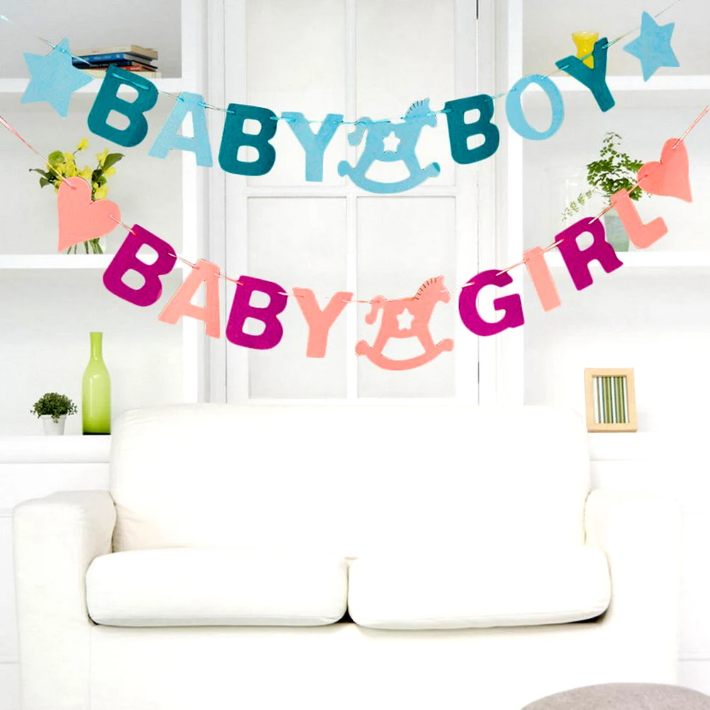 Baby Shower 3 м для маленьких мальчиков и девочек фетр баннер вечерние декорация с