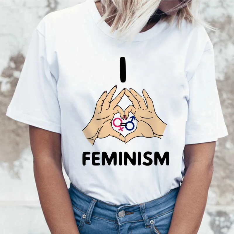 Feminist Girl power Tee Feminism Graphic Summer Feminism Футболка Топ Харадзюку Женская футболка Kawaii футболка женская с принтом - Цвет: 2687