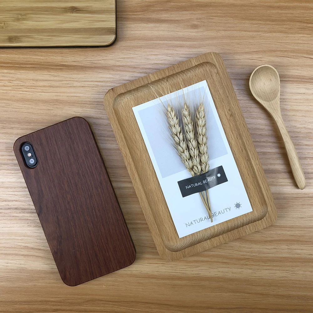 Natural Phone Case For iPhone 7 8 Plus XS Max Cover Original Wood + Soft TPU 6 6S XR X 5 5S SE Wooden |