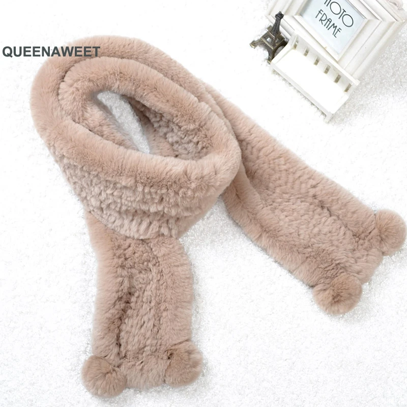 

021 2019 Hot Sale Long Style Women Real Rex Rabbit Fur Scarf Neck Warmer High Quality Luxury Big Rex Rabbit Fur Scarves Fashion