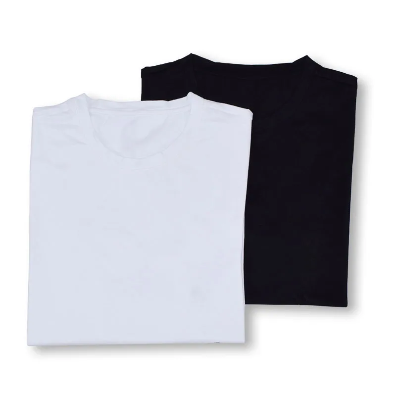 Fashion Solid Color T-Shirt Men Round Neck Cotton PlainT-Shirt Casual Summer Short Sleeve Tee Tops Shirt Clothing Black White | Мужская
