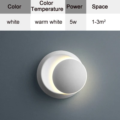 Настенные светильники QIYIMEI вращающиеся черные белые 5Вт