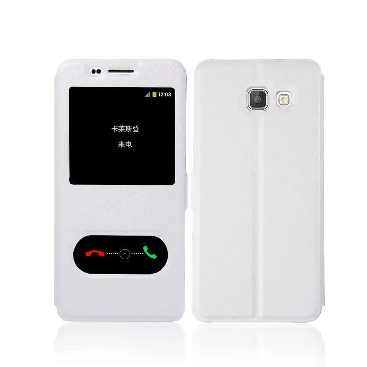 Роскошный Шелк Кожи Pu Кожа Двойной Окно Флип Стенд Для Samsung Galaxy On5 2015 G6000 |