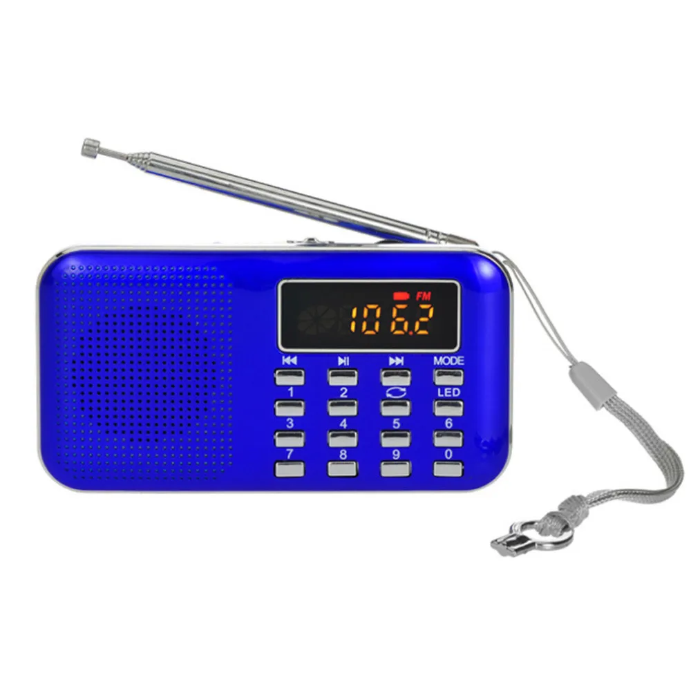 Мини-радио Slim FM AM с цифровым ЖК-дисплеем колонка супер басами AUX USB TF светильник ка