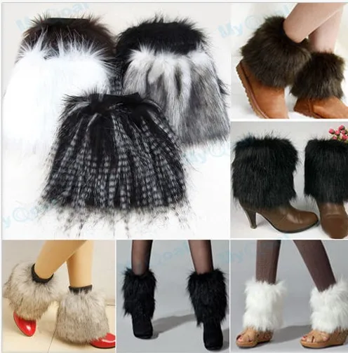 ] 12 цветов мягкий искусственный мех зимний подогреватель голеностопного сустава