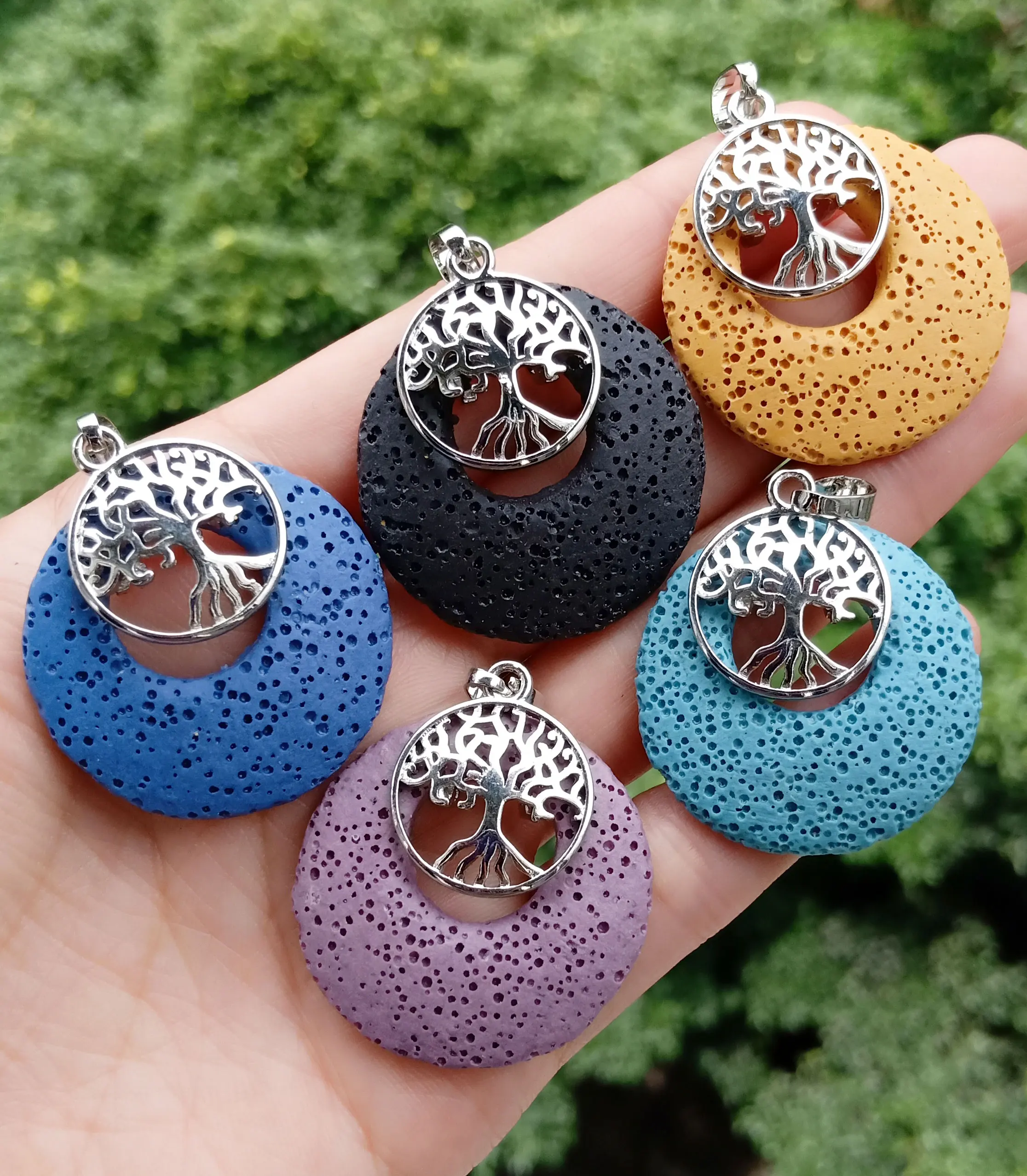 Вулкано лава подвеска бисер дерево жизни Круглый Пончик энергии рейки