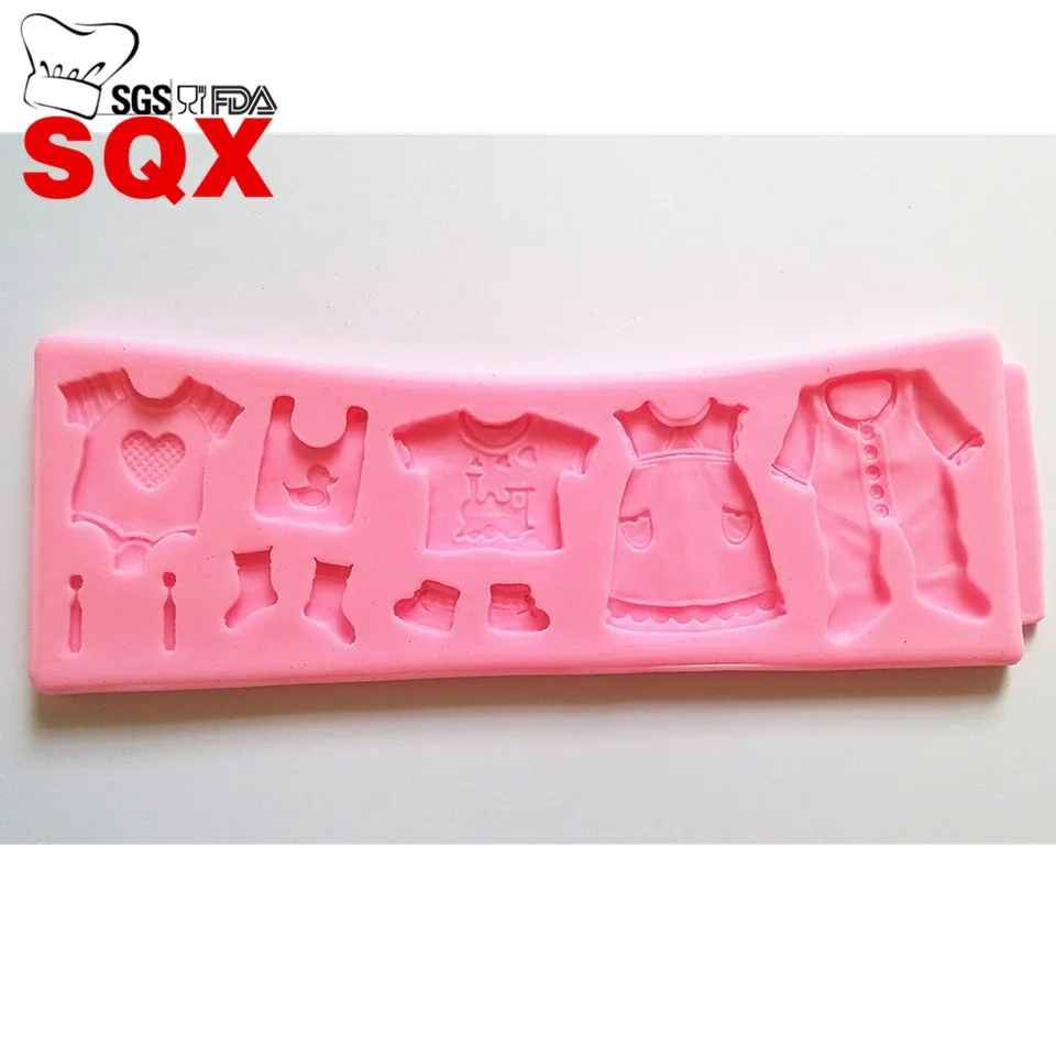 HOT 3D Baby Clothes Shower Silicone Molds Fondant Cake decoratings Tools wedding party Chocolate Baking SQ15181 | Дом и сад