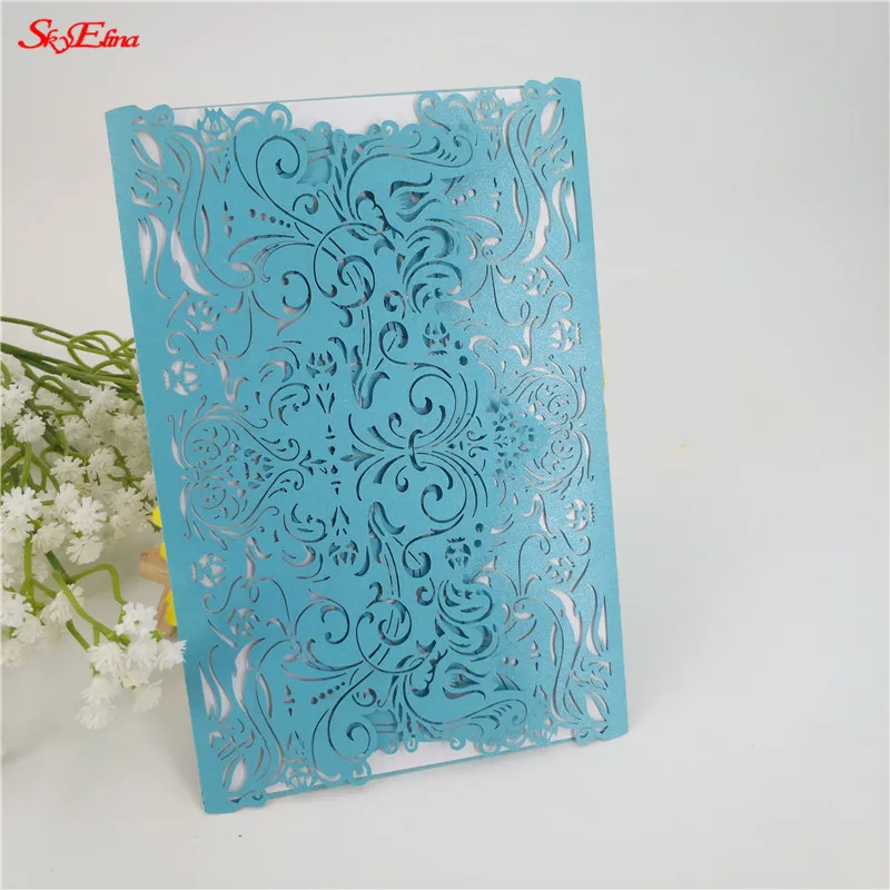 10 шт. Пригласительные открытки свадебные украшения винтажные именные лазерной