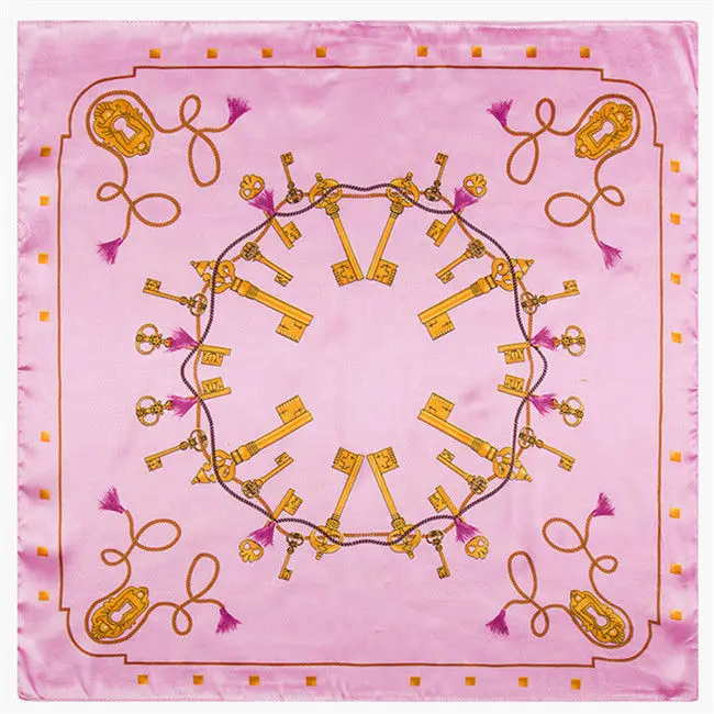 2018 New Luxury Brand Women Twill Silk Scarf Striped Dot Pattern Neckerchief Print Fashion Small Square Scarves | Аксессуары для