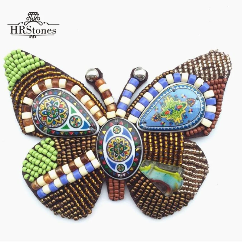 Винтажная бабочка большая Ткань наклейки шаблон DIY аксессуары для одежды части