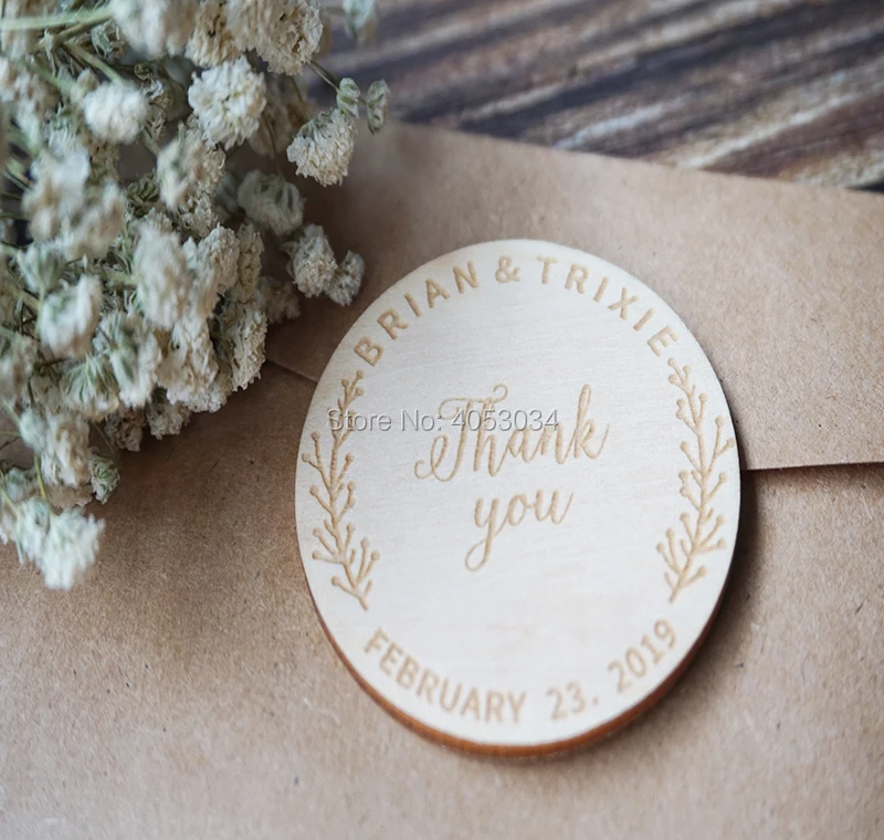 Деревянные магниты в деревенском стиле. Спасибо за приглашение на свадьбу. | Дом и