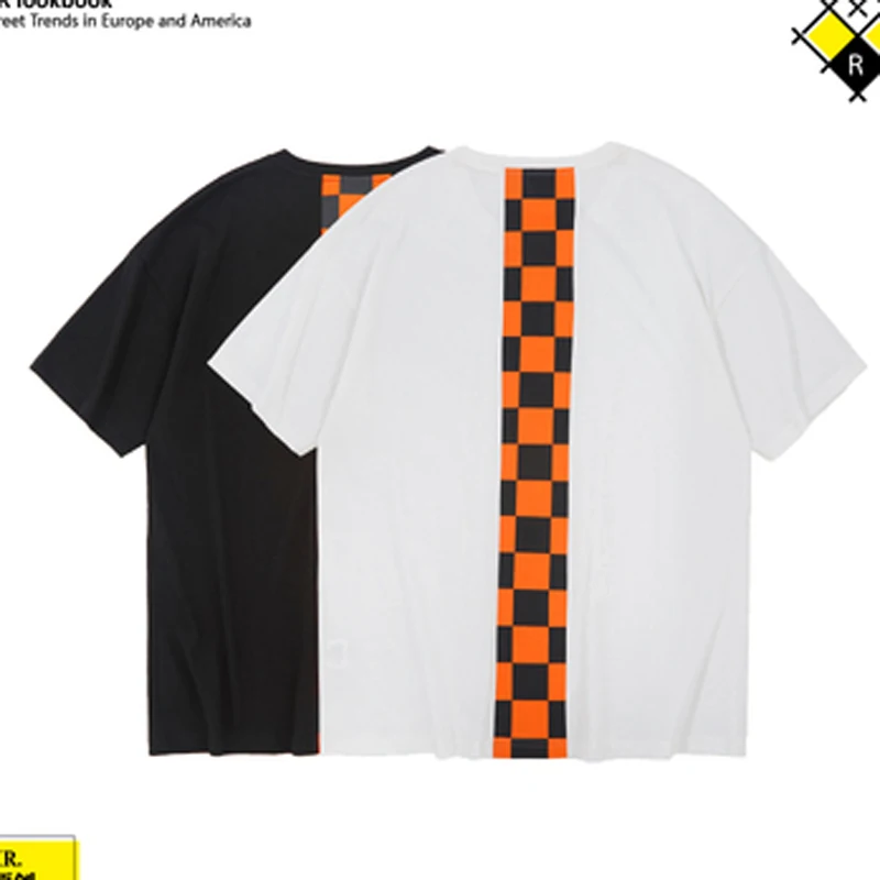 HFNF мужские/женские топы клетчатая стеганая с круглым вырезом Футболка