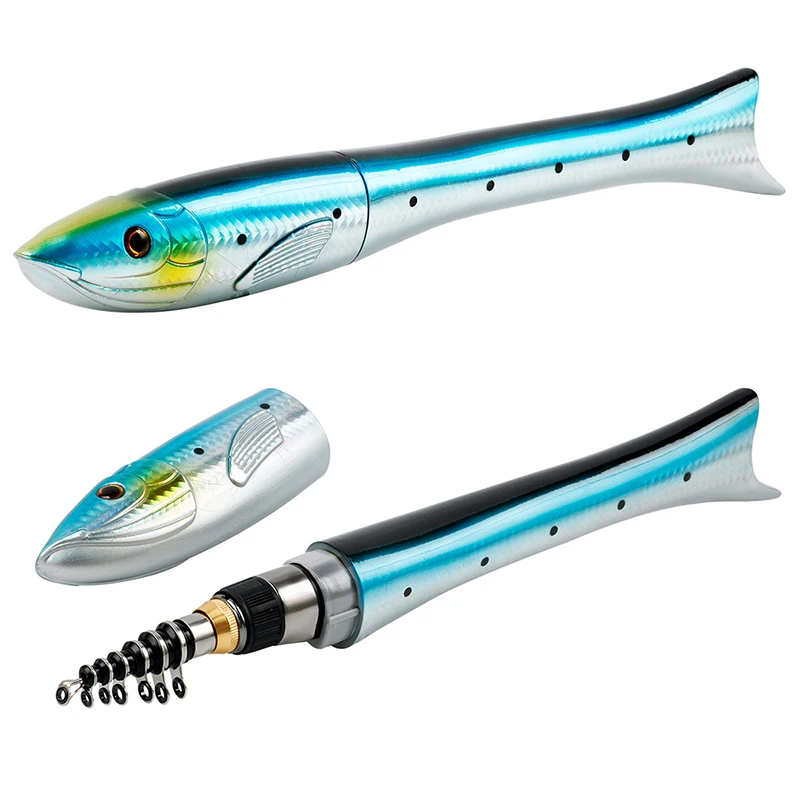 Мини удочка Удочка в форме рыбы углеродные телескопические спиннинговые удочки