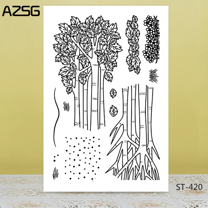 

AZSG Towering White Poplar Tree Clear Stamps/Seals For DIY Scrapbooking/Card Making/Album Decorative Silicone Stamp Crafts