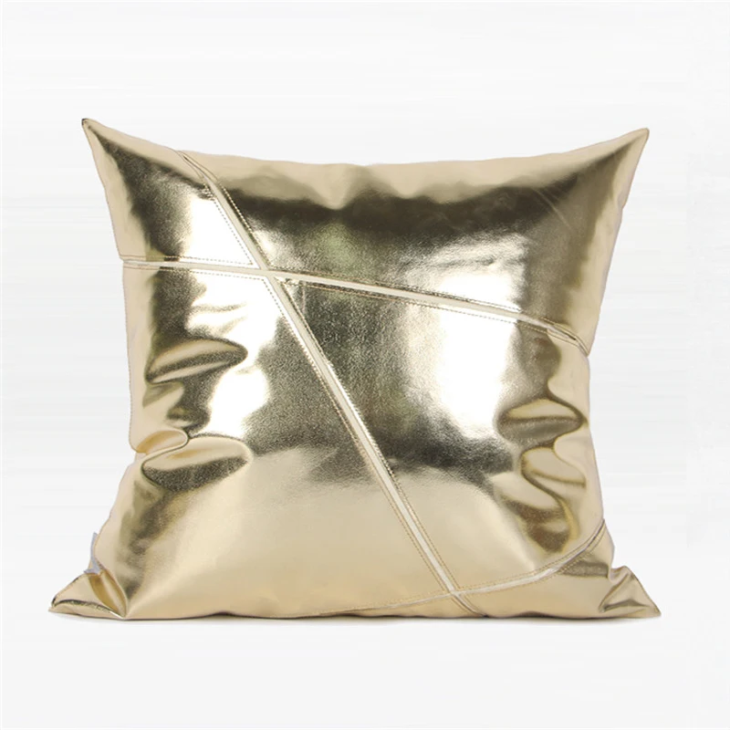 Роскошная Кожаная подушка из искусственной кожи, чехол Cojines Decorativos Para Sofa, однотонный лоскутный чехол, накидка на подушку, подушки Housse Se Coussin