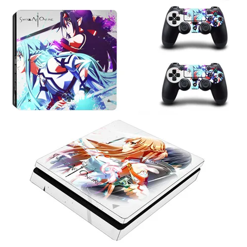 Sword Art Online SAO PS4 тонкая наклейка для sony playstation 4 консоль и контроллеры для Dualshock 4 PS4 тонкая наклейка - Цвет: YSP4S-1270