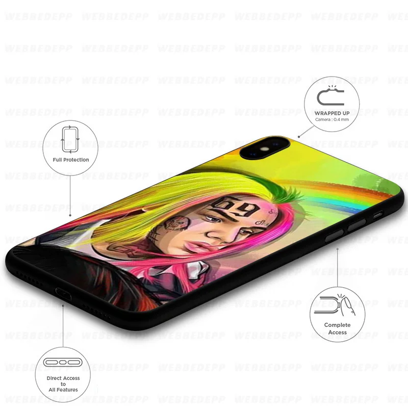 Мягкий силиконовый чехол WEBBEDEPP 6ix9ine Tekashi для iPhone 11 Pro Xr Xs Max X или 10 8 7 6 6S Plus 5 5S SE Case |