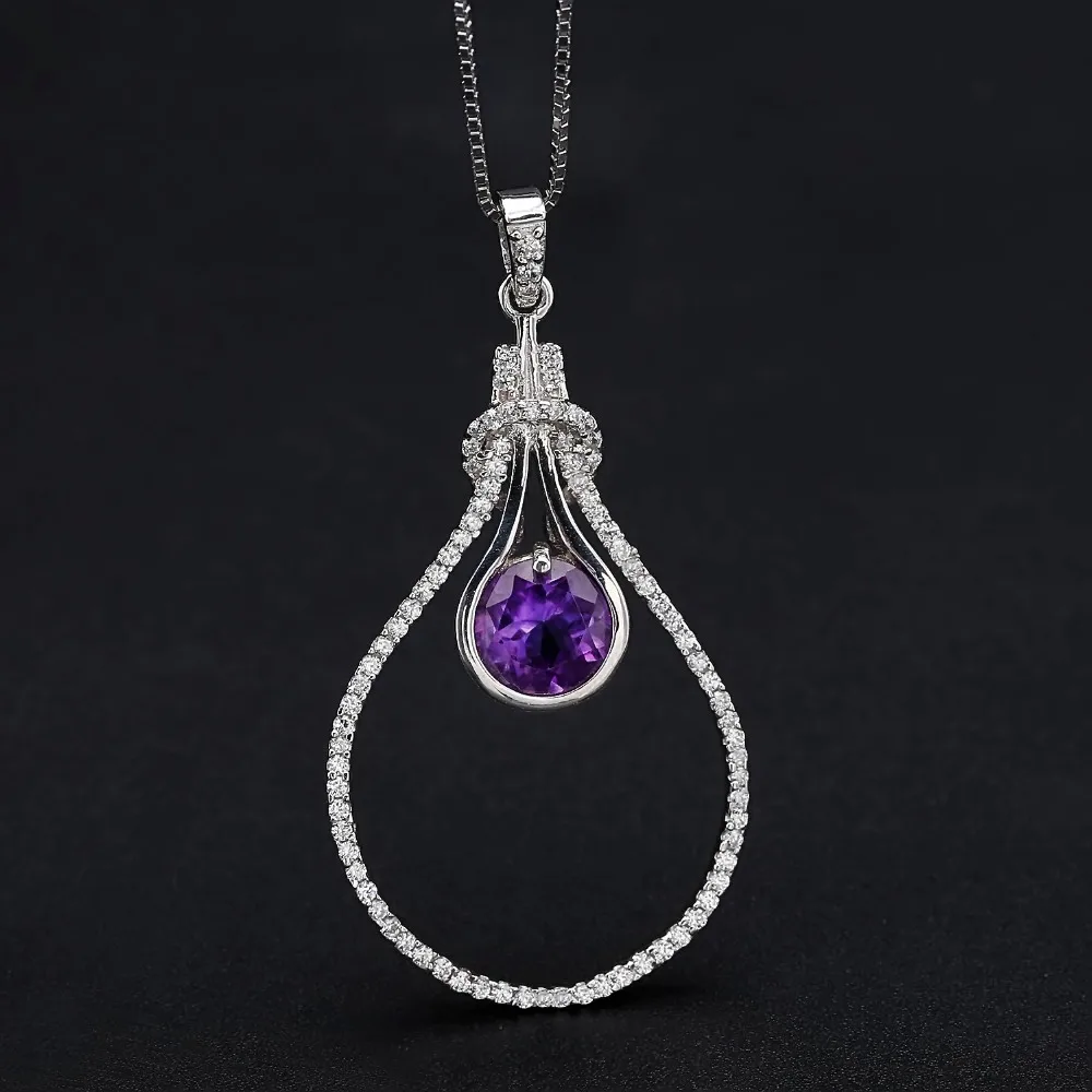 Драгоценный камень балет 2.01Ct натуральный аметист драгоценный Пасьянс кулон
